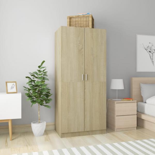 ARDEBO.de - Kleiderschrank Sonoma-Eiche 80x52x180 cm Holzwerkstoff