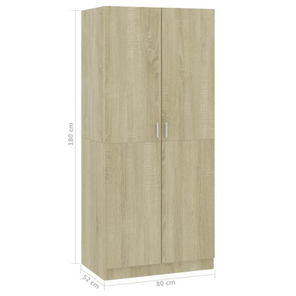 Kleiderschrank Sonoma-Eiche 80x52x180 cm Holzwerkstoff