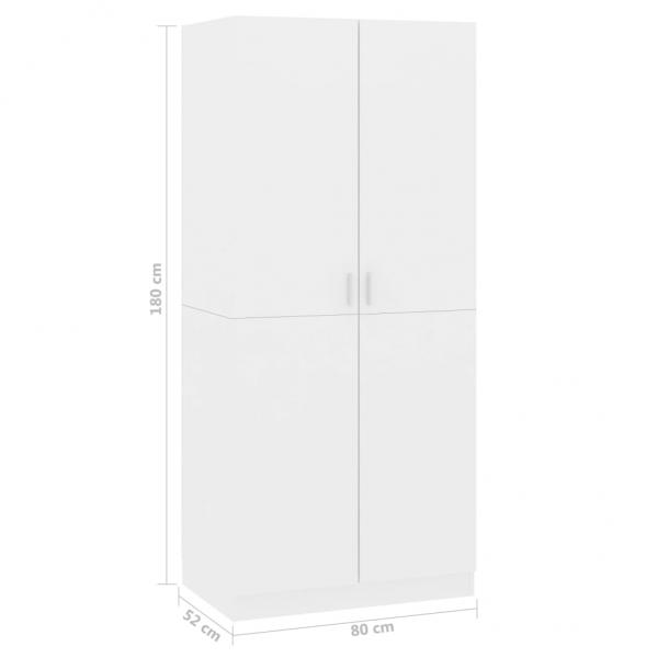 Kleiderschrank Hochglanz-Weiß 80x52x180 cm Holzwerkstoff