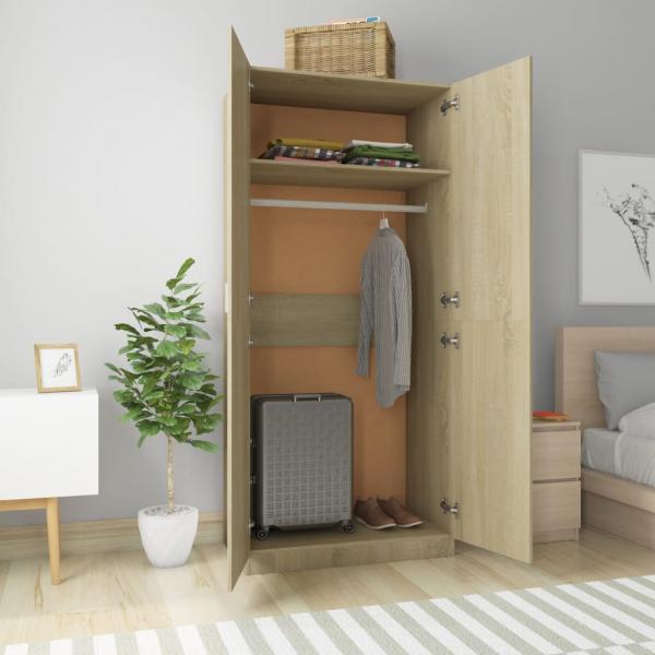 Kleiderschrank Sonoma-Eiche 90x52x200 cm Holzwerkstoff