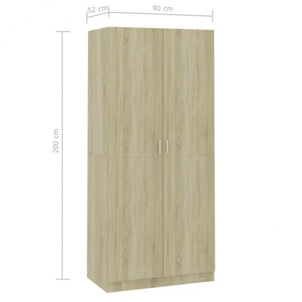 Kleiderschrank Sonoma-Eiche 90x52x200 cm Holzwerkstoff