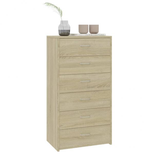 Sideboard 6 Schubladen Sonoma-Eiche 50x34x96 cm Holzwerkstoff