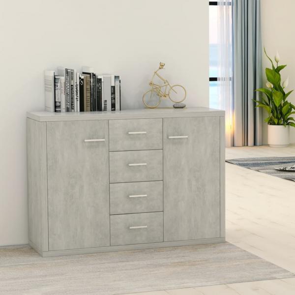 ARDEBO.de - Sideboard Betongrau 88x30x65 cm Holzwerkstoff