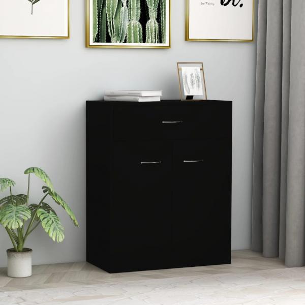 ARDEBO.de - Sideboard Schwarz 60x30x75 cm Holzwerkstoff