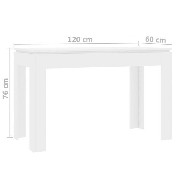 Esstisch Hochglanz-Weiß 120x60x76 cm Holzwerkstoff