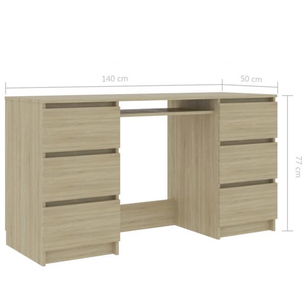 Schreibtisch Sonoma-Eiche 140x50x77 cm Holzwerkstoff