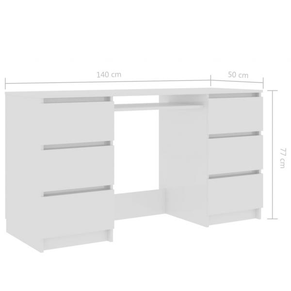 Schreibtisch Hochglanz-Weiß 140x50x77 cm Holzwerkstoff