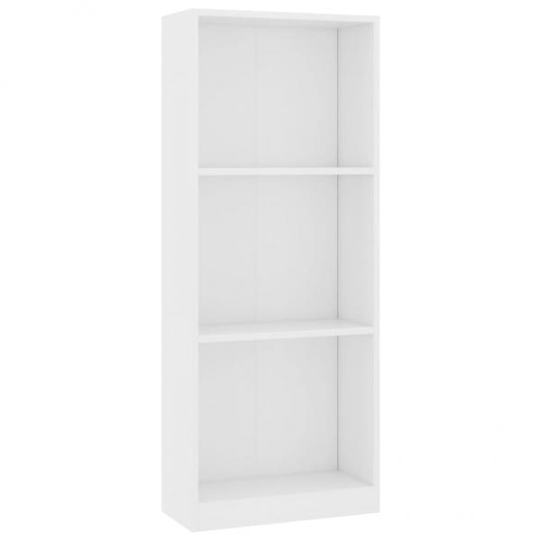 Bücherregal 3 Fächer Weiß 40x24x109 cm Holzwerkstoff