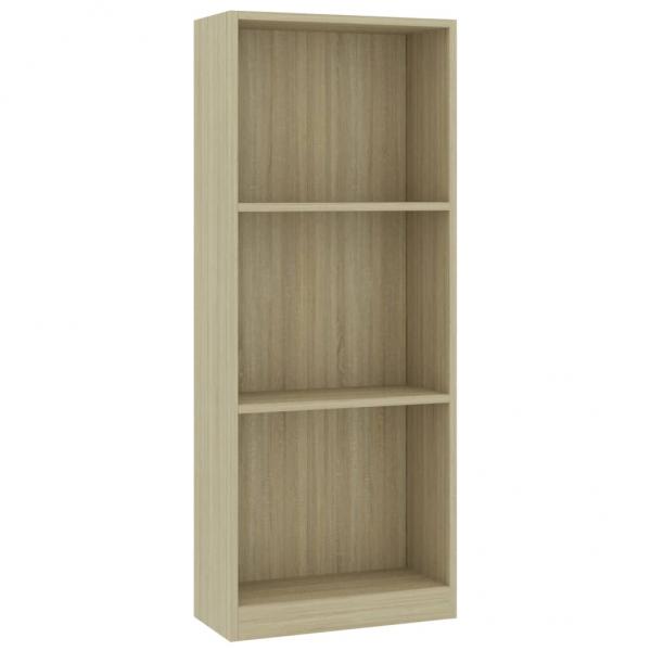 Bücherregal 3 Fächer Sonoma-Eiche 40x24x109 cm Holzwerkstoff