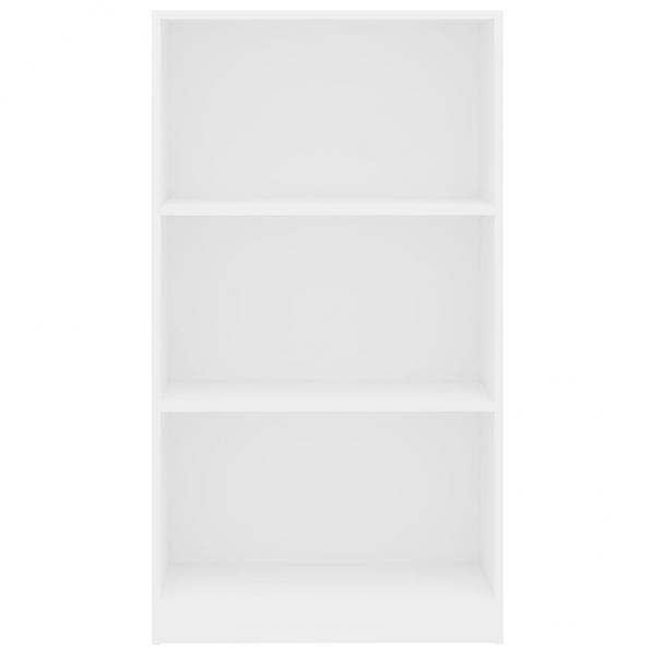 Bücherregal 3 Fächer Weiß 60x24x109 cm Holzwerkstoff