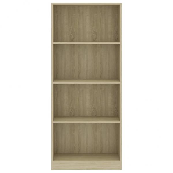 Bücherregal 4 Fächer Sonoma-Eiche 60x24x142 cm Holzwerkstoff