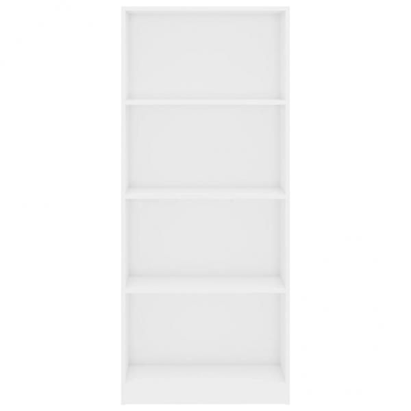 Bücherregal 4 Fächer Hochglanz-Weiß 60x24x142 cm Holzwerkstoff