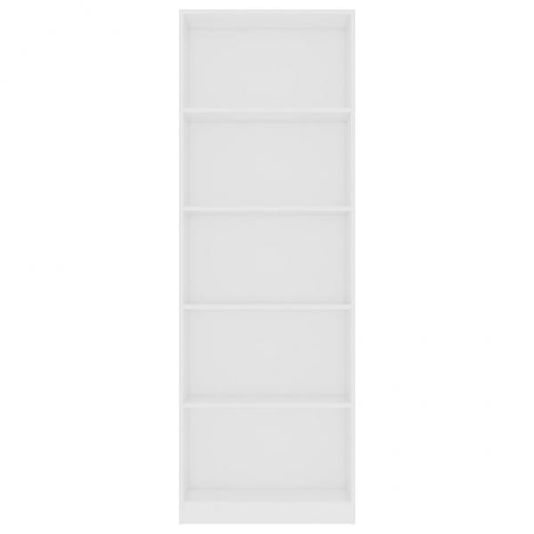 Bücherregal 5 Fächer Weiß 60x24x175 cm Holzwerkstoff