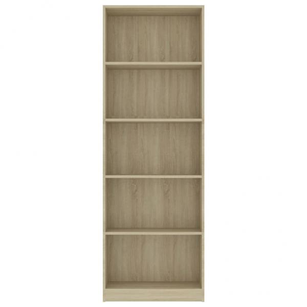 Bücherregal 5 Fächer Sonoma-Eiche 60x24x175 cm Holzwerkstoff