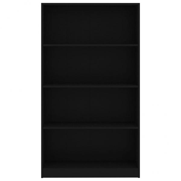 Bücherregal 4 Fächer Schwarz 80x24x142 cm Holzwerkstoff