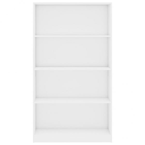 Bücherregal 4 Fächer Hochglanz-Weiß 80x24x142 cm Holzwerkstoff