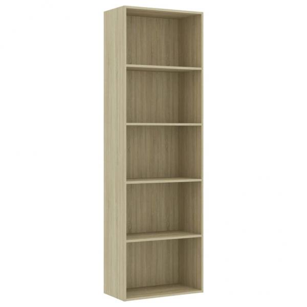 Bücherregal 5 Fächer Sonoma-Eiche 60x30x189 cm Holzwerkstoff