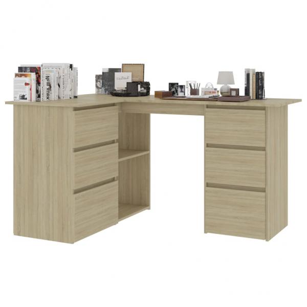 Eckschreibtisch Sonoma-Eiche 145x100x76 cm Holzwerkstoff