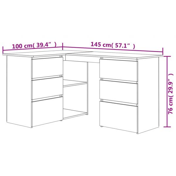 Eckschreibtisch Betongrau 145x100x76 cm Holzwerkstoff