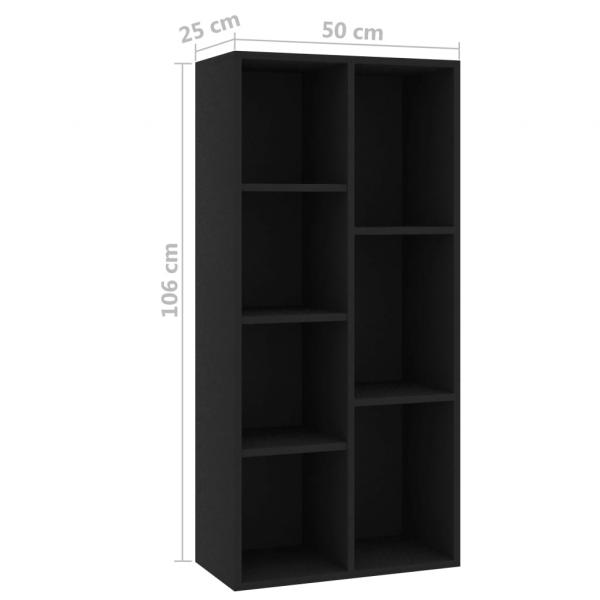 Bücherregal Schwarz 50x25x106 cm Holzwerkstoff