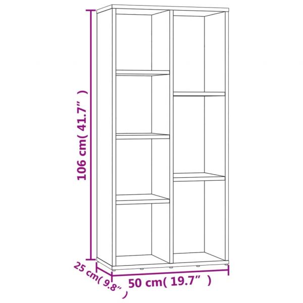 Bücherregal Betongrau 50x25x106 cm Holzwerkstoff