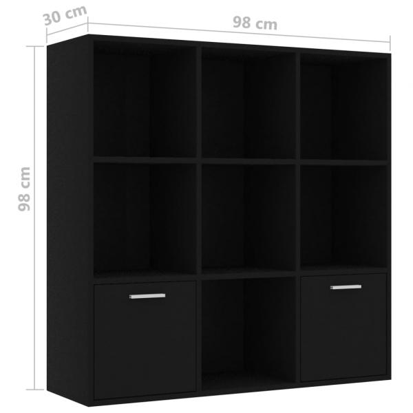 Bücherregal Schwarz 98x30x98 cm Holzwerkstoff