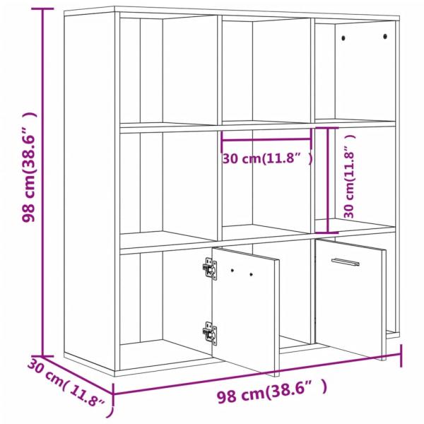 Bücherregal Sonoma-Eiche 98x30x98 cm Holzwerkstoff