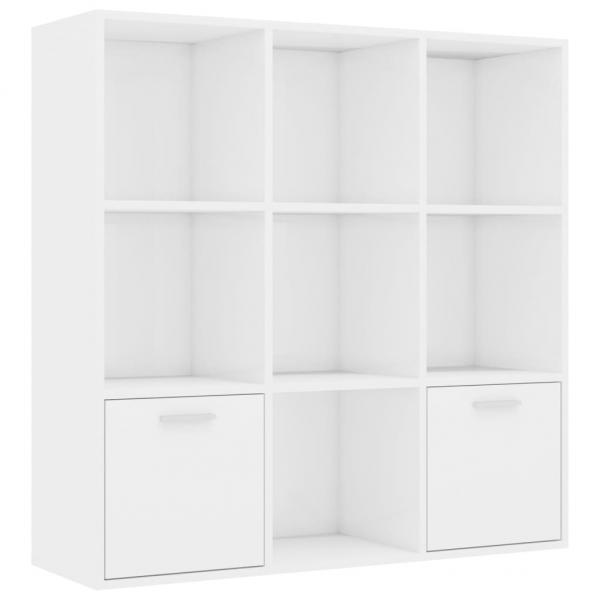 Bücherregal Hochglanz-Weiß 98x30x98 cm Holzwerkstoff