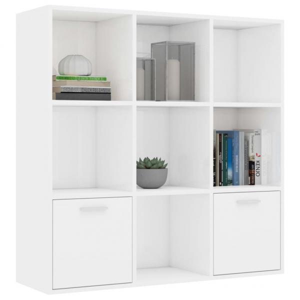 Bücherregal Hochglanz-Weiß 98x30x98 cm Holzwerkstoff