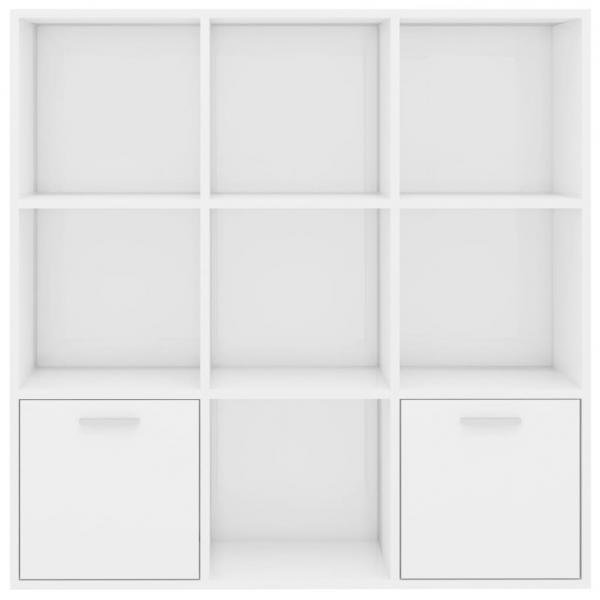 Bücherregal Hochglanz-Weiß 98x30x98 cm Holzwerkstoff