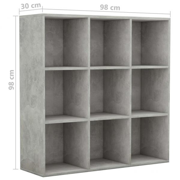 Bücherregal Betongrau 98x29x97,5 cm Holzwerkstoff