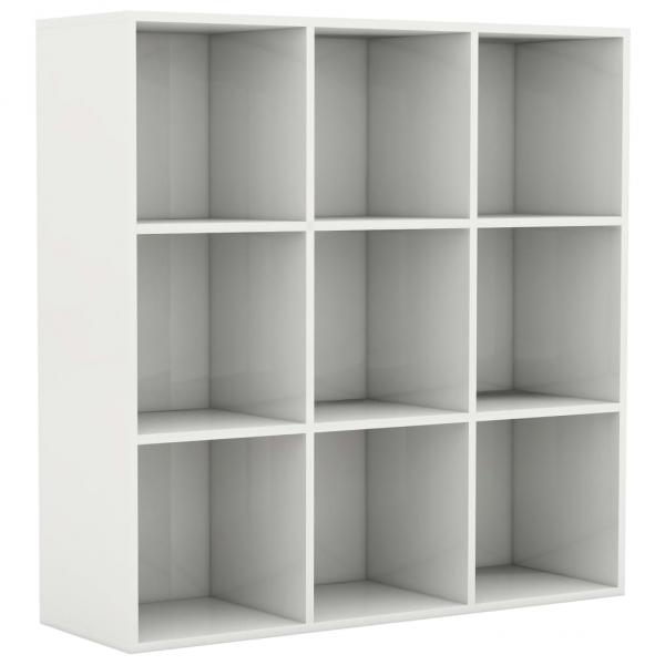 Bücherregal Hochglanz-Weiß 98x29x97,5 cm Holzwerkstoff