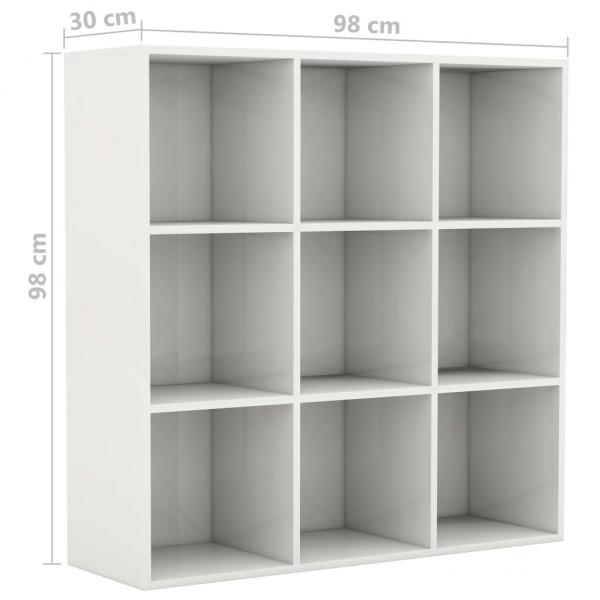 Bücherregal Hochglanz-Weiß 98x29x97,5 cm Holzwerkstoff