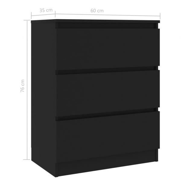 Sideboard Schwarz 60x35x76 cm Holzwerkstoff