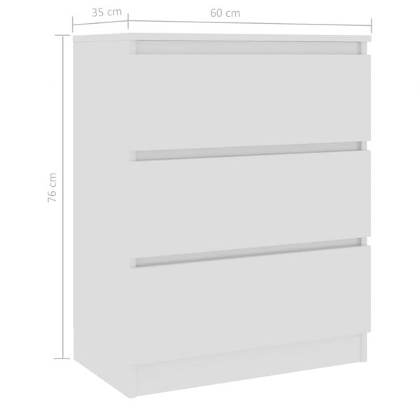 Sideboard Hochglanz-Weiß 60x35x76 cm Holzwerkstoff