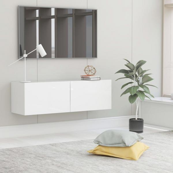 ARDEBO.de - TV-Schrank Hochglanz-Weiß 100x30x30 cm Holzwerkstoff