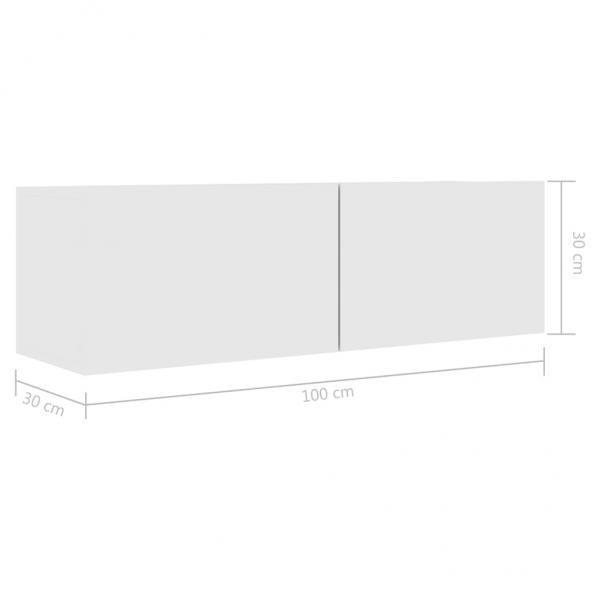 TV-Schrank Hochglanz-Weiß 100x30x30 cm Holzwerkstoff