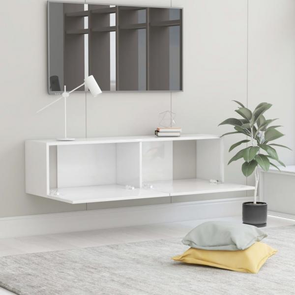 TV-Schrank Hochglanz-Weiß 120x30x30 cm Holzwerkstoff