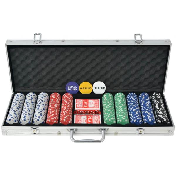 ARDEBO.de - Poker Set mit 500 Chips Aluminium