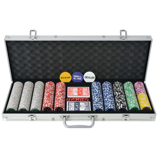 ARDEBO.de - Poker Set mit 500 Laserchips Aluminium