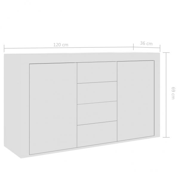 Sideboard Weiß 120×36×69 cm Holzwerkstoff