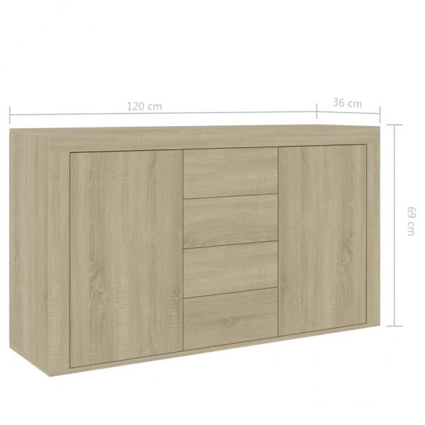 Sideboard Sonoma-Eiche 120x36x69 cm Holzwerkstoff