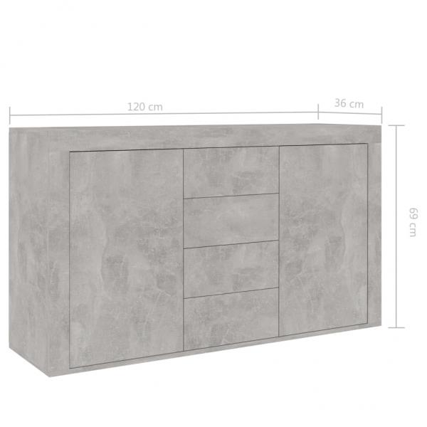 Sideboard Betongrau 120x36x69 cm Holzwerkstoff