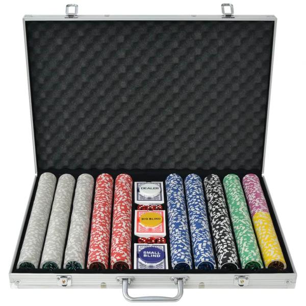 ARDEBO.de - Poker Set mit 1.000 Laserchips Aluminium