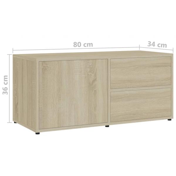 TV-Schrank Sonoma-Eiche 80x34x36 cm Holzwerkstoff