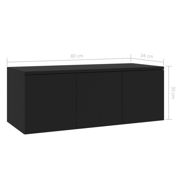 TV-Schrank Schwarz 80x34x30 cm Holzwerkstoff