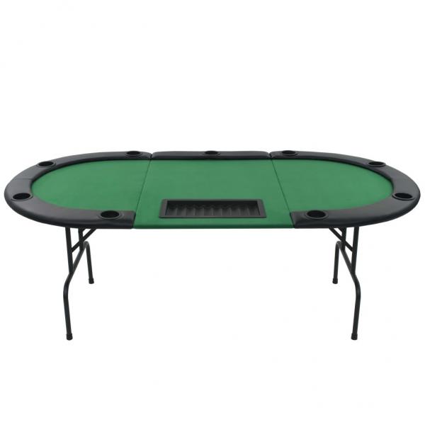 9-Spieler Poker Falttisch 3-fach Faltbar Oval Grün 