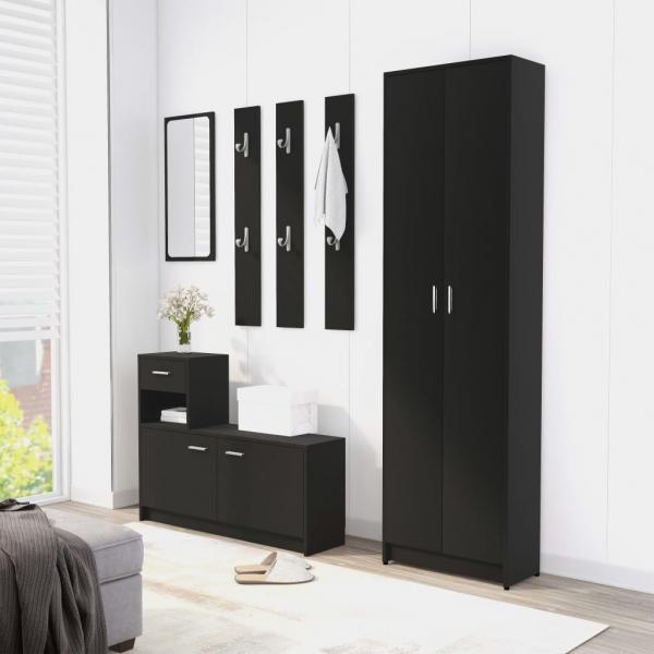 ARDEBO.de - Garderobenschrank Schwarz 55x25x189 cm Holzwerkstoff