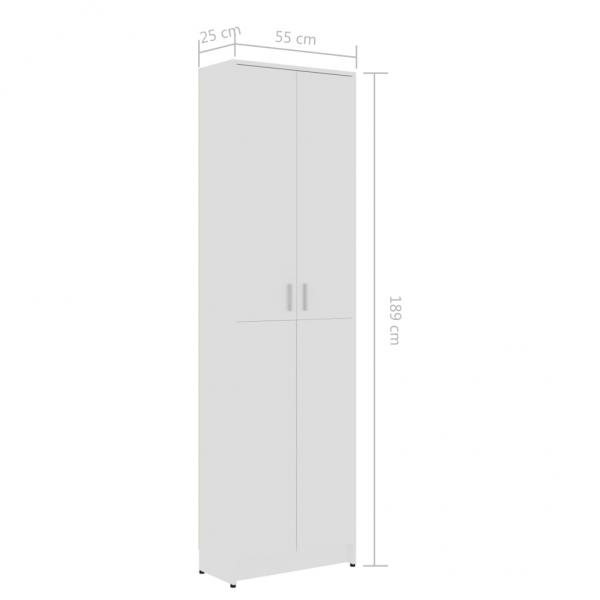 Garderobenschrank Hochglanz-Weiß 55x25x189 cm Holzwerkstoff