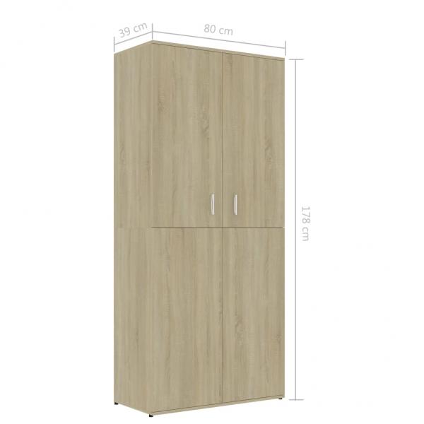 Schuhschrank Sonoma-Eiche 80x39x178 cm Holzwerkstoff